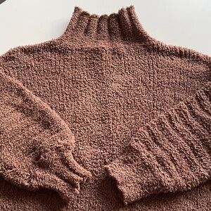 Easel Teddy Sweater Turtleneck Oversized